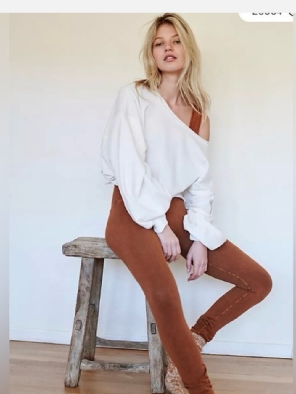 Free People Orange Good Karma Leggings Sz XS